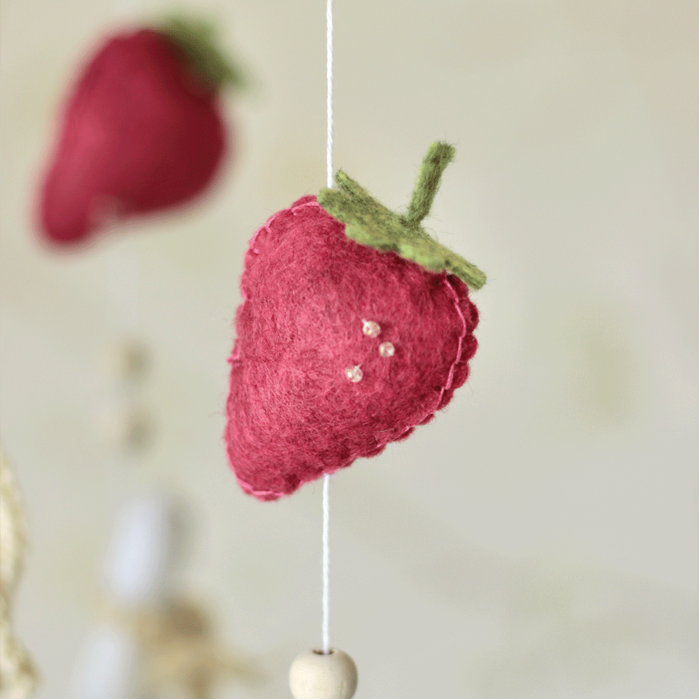 Ducks & Strawberries Felt Mobile