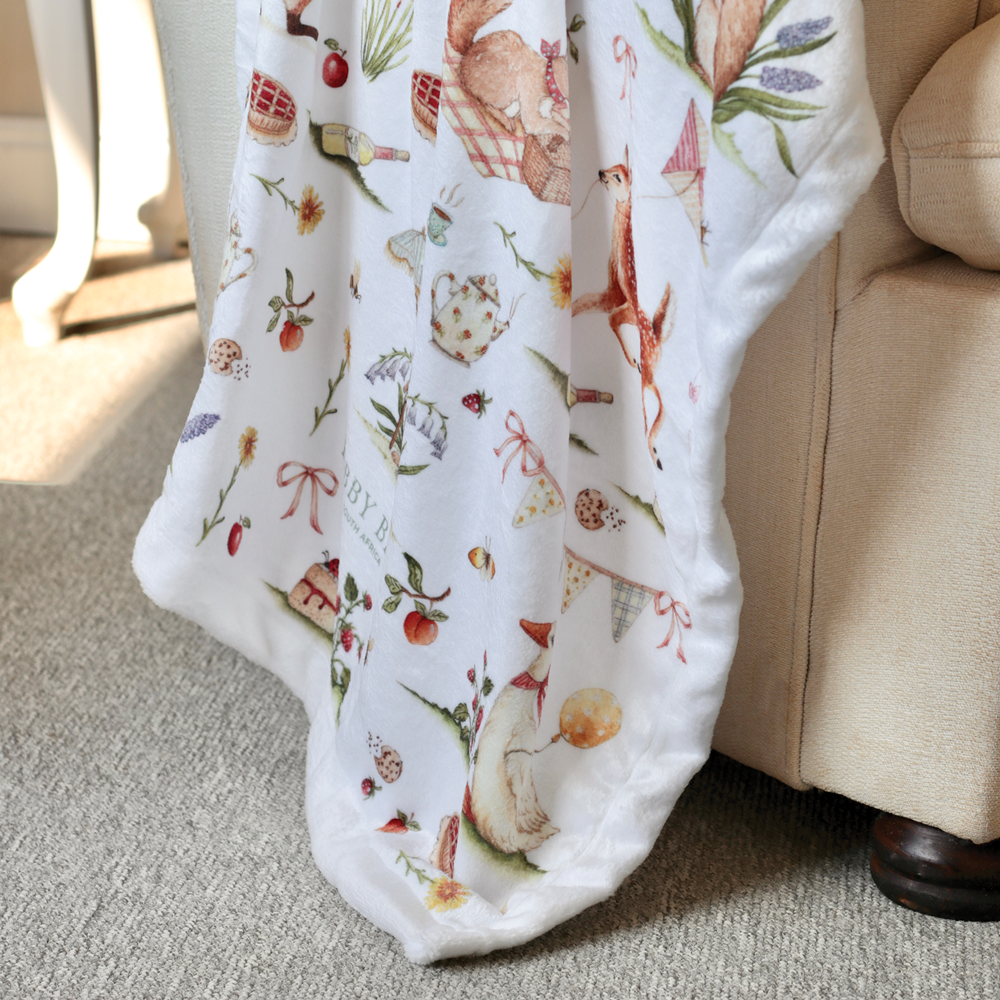 Woodland Picnic Luxe Baby Blanket