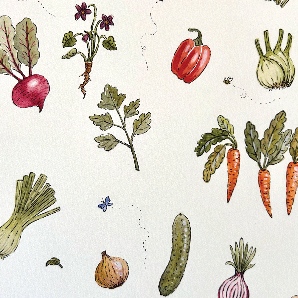 Collection of Veggies - Unframed Original Painting