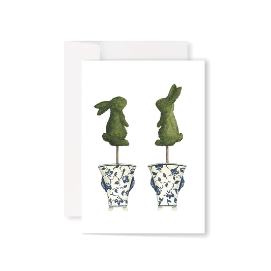Bunny Topiary greeting card
