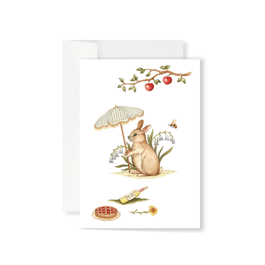 Woodland Picnic Bunny Greeting Card