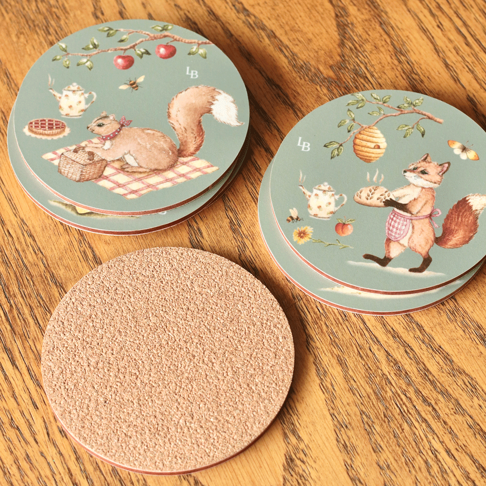 Woodland Picnic Coaster Set