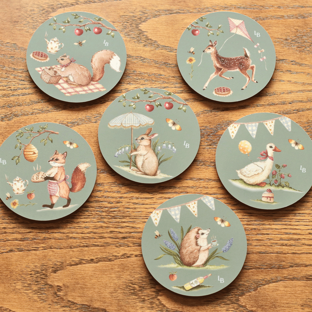 Woodland Picnic Coaster Set