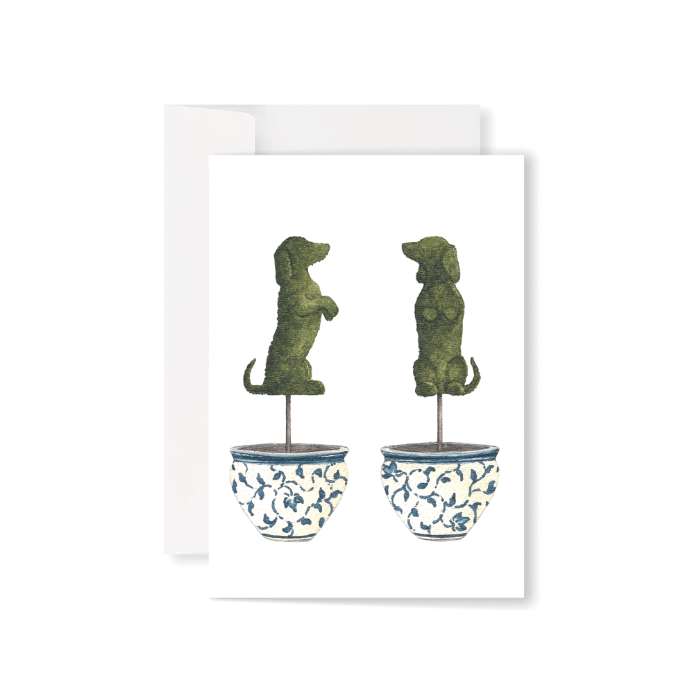 Doggy Topiary greeting card