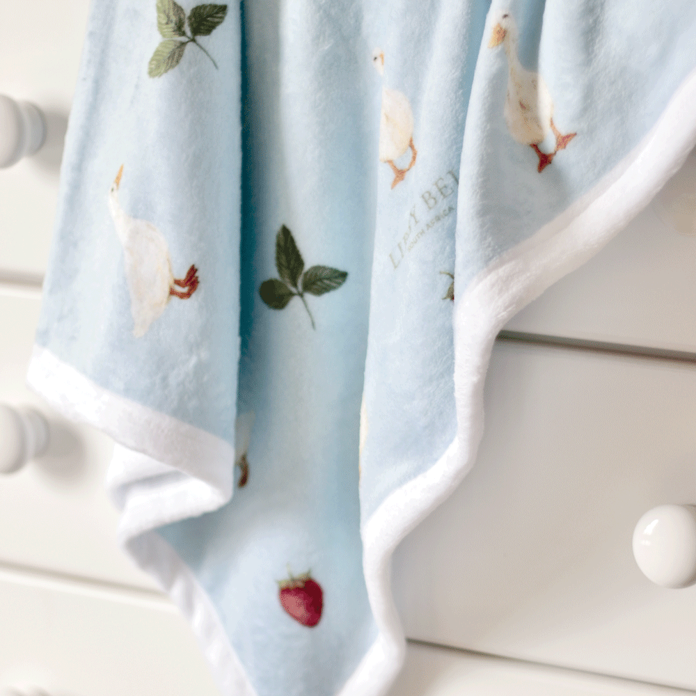 Heirloom Ducks & Strawberries Luxe Baby Blanket