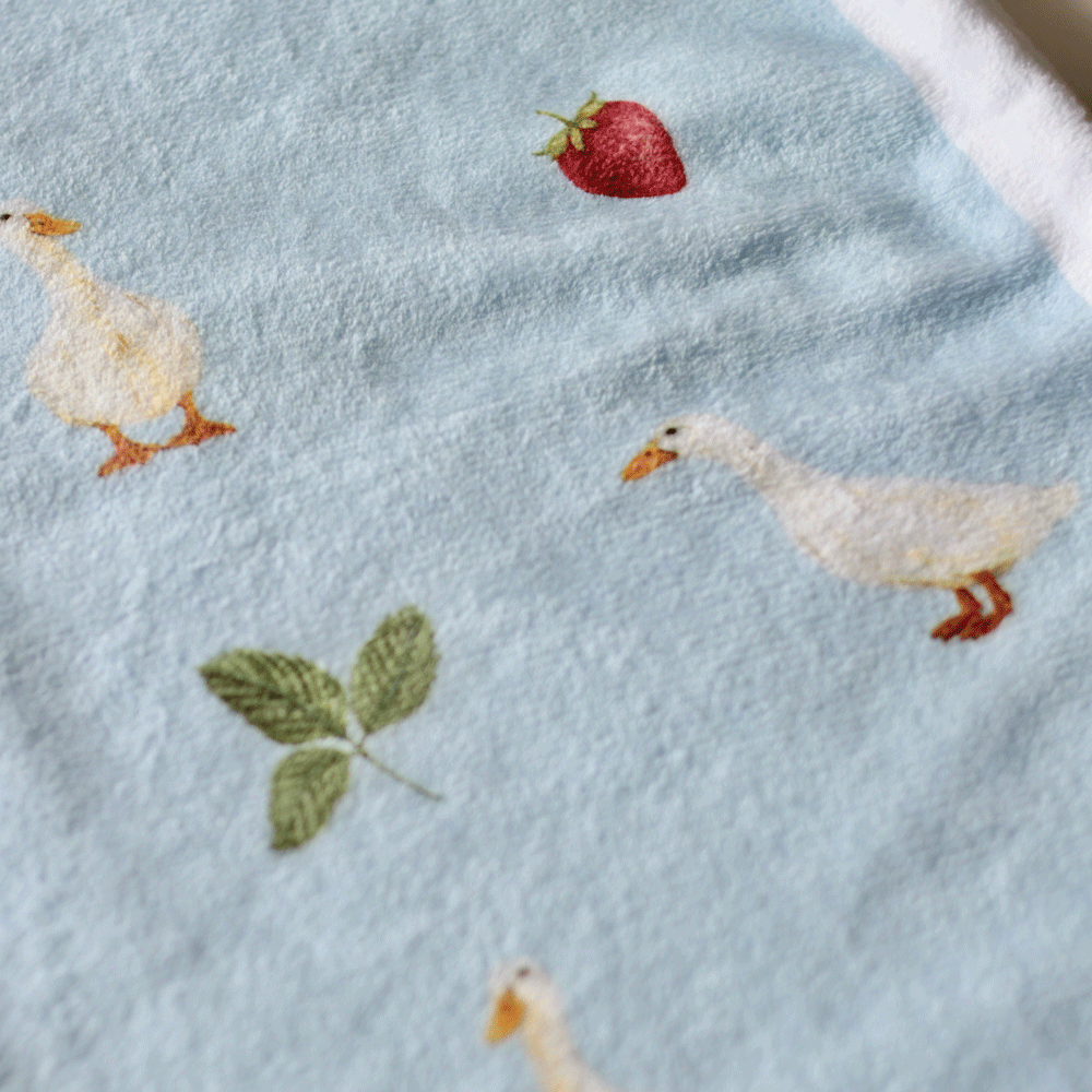 Heirloom Ducks & Strawberries Luxe Baby Blanket