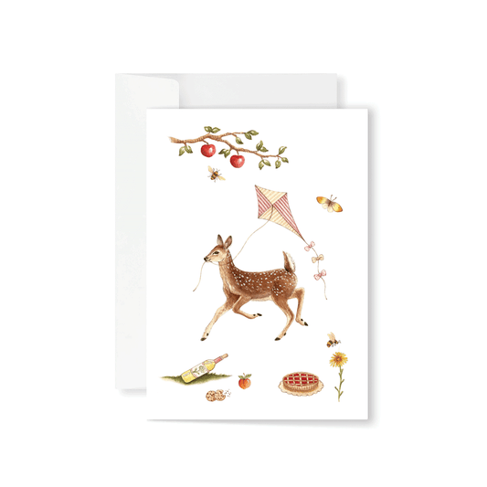 Woodland Picnic Fawn Greeting Card