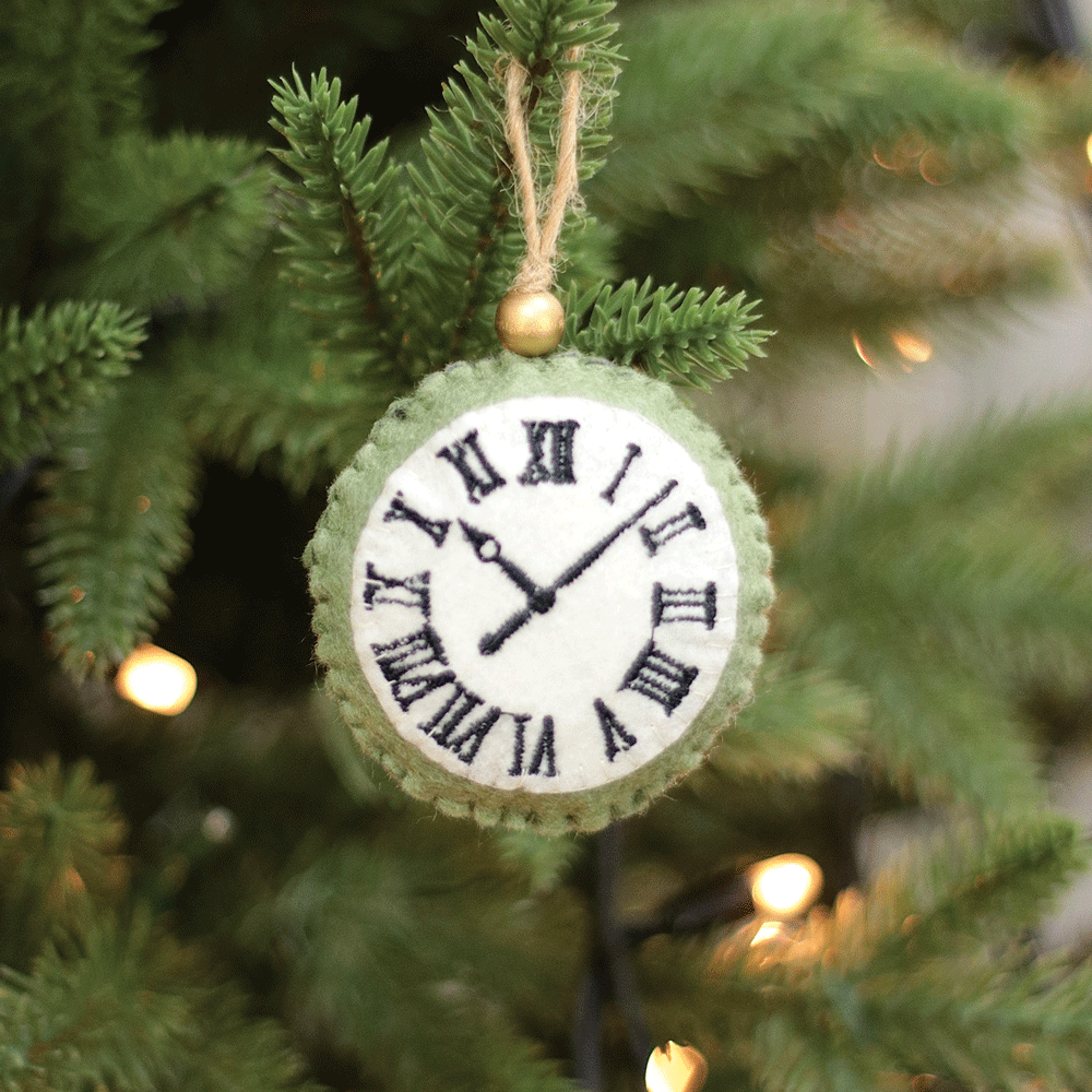 London Clock Felt Ornament