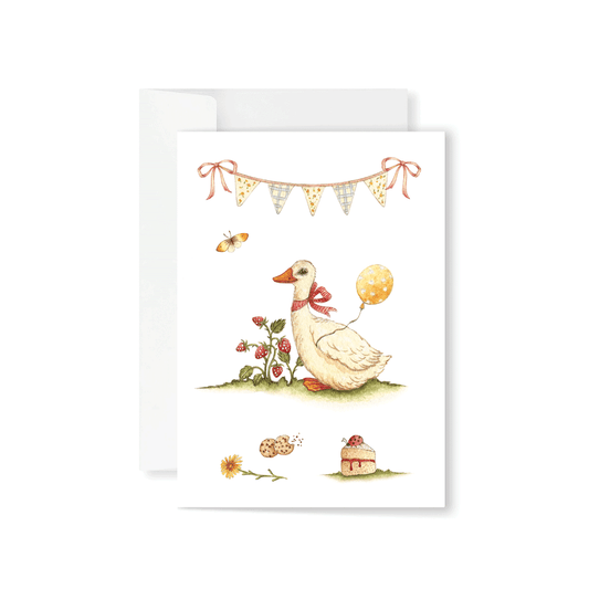 Woodland Picnic Goose Greeting Card