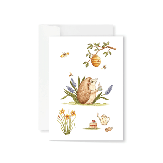 Woodland Picnic Hedgehog Greeting Card