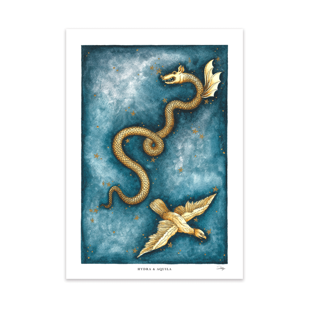 Hydra & Aquila (Mythological Creatures) Print