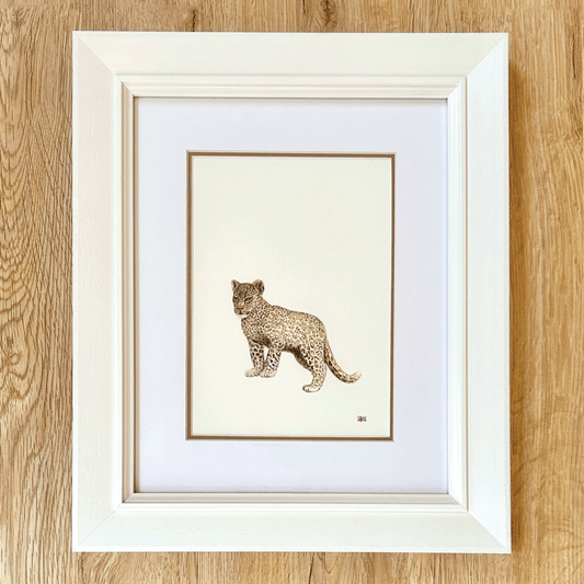 Safari Baby Leopard - Framed Original Painting