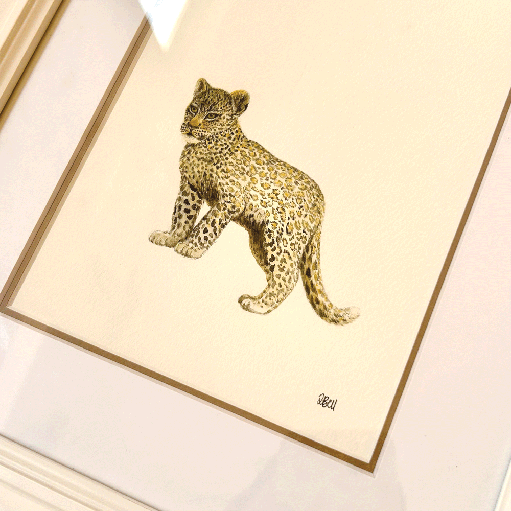 Safari Baby Leopard - Framed Original Painting