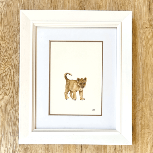 Safari Baby Lion - Framed Original Painting