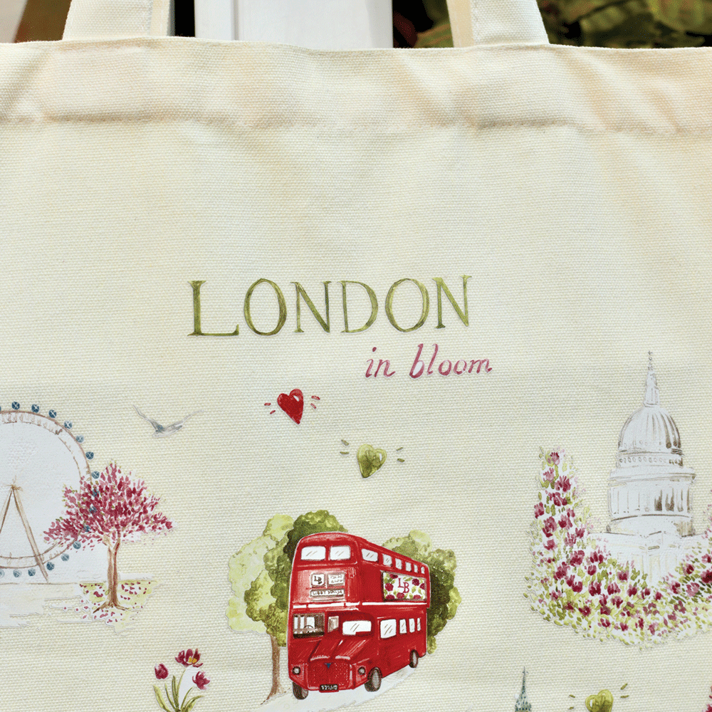 London in Bloom Canvas Tote Bag