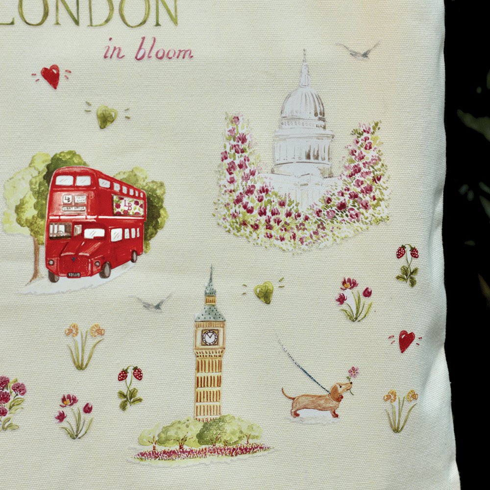 London in Bloom Canvas Tote Bag