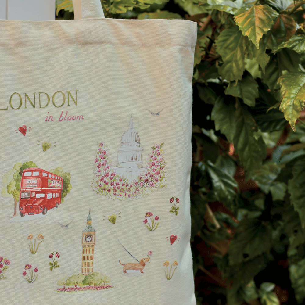 London in Bloom Canvas Tote Bag