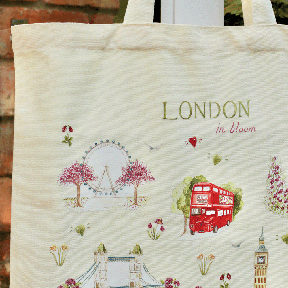 London in Bloom Canvas Tote Bag