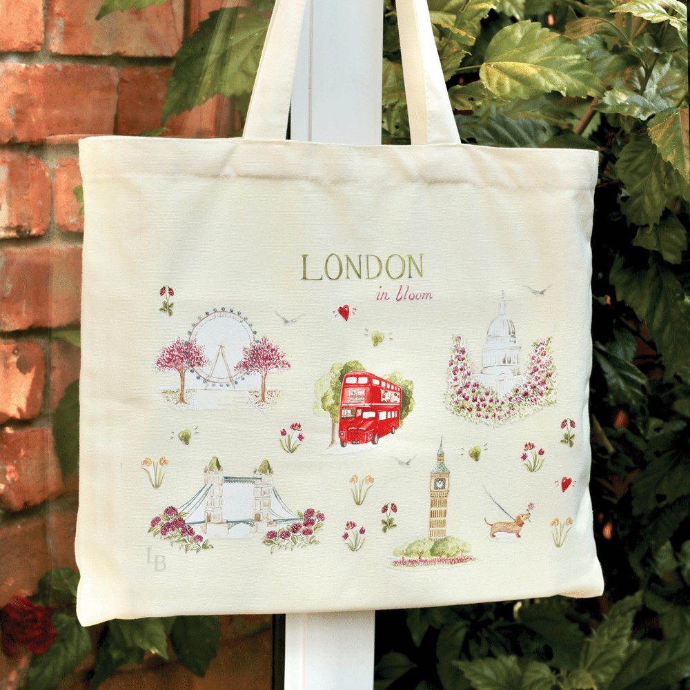 London in Bloom Canvas Tote Bag