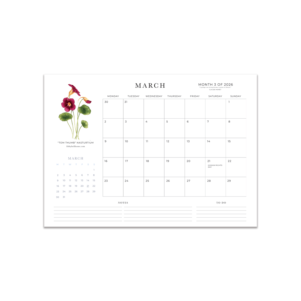 2026 A4 Deskpad Calendar (Medium)