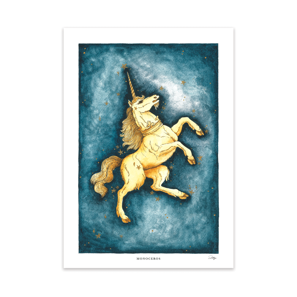 Monoceros (Mythological Creatures) Print