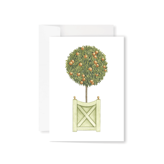 Orange Tree Topiary greeting card