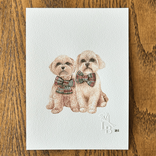 Christmas Doggies - Unframed Original Painting