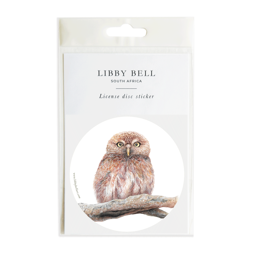 Pearl Spotted Owl License Disc sticker