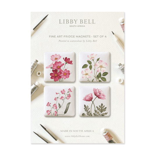 Pink Botanicals Magnet Set