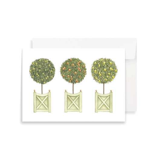 Trio of Topiaries greeting card