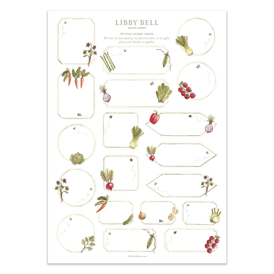 Veggies Pantry Labels Sticker Sheet