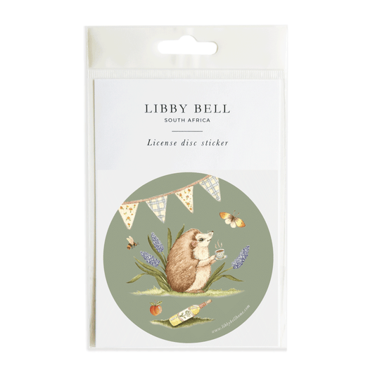 Hedgehog Picnic License Disc Sticker