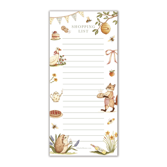 Woodland Picnic Shopping List Pad (with magnets)