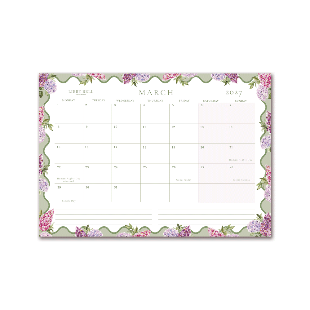 {Pre-Order} The Botanical Year - 2027 Deskpad Calendar (A4 - Medium)