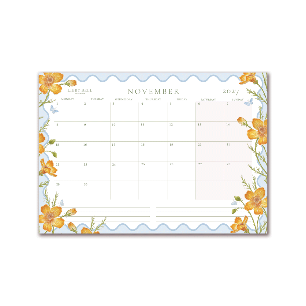 {Pre-Order} The Botanical Year - 2027 Deskpad Calendar (A4 - Medium)